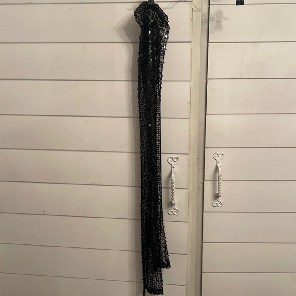 Black sequin scarf